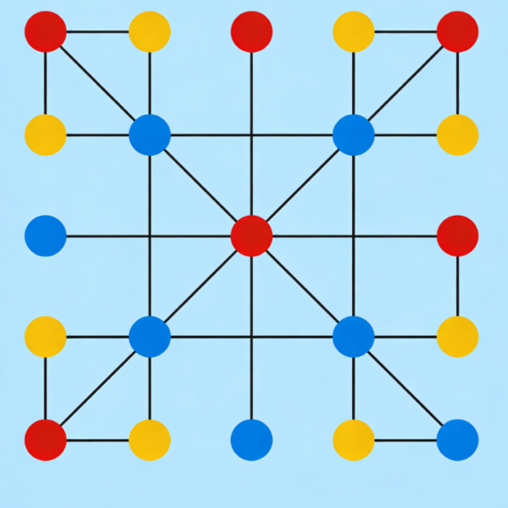 Three-Color Intersection Avoidance Line Connection